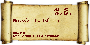 Nyakó Borbála névjegykártya